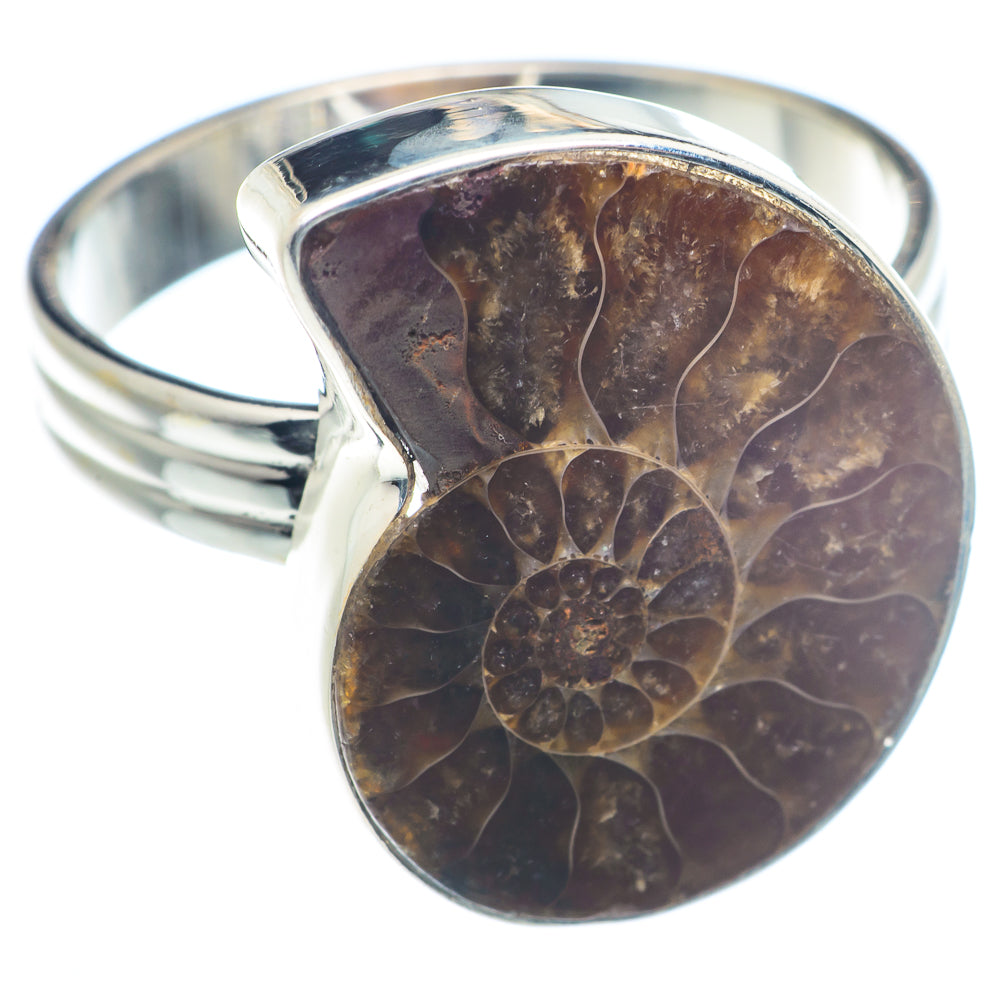 Ammonite Fossil Rings handcrafted by Ana Silver Co - RING72528