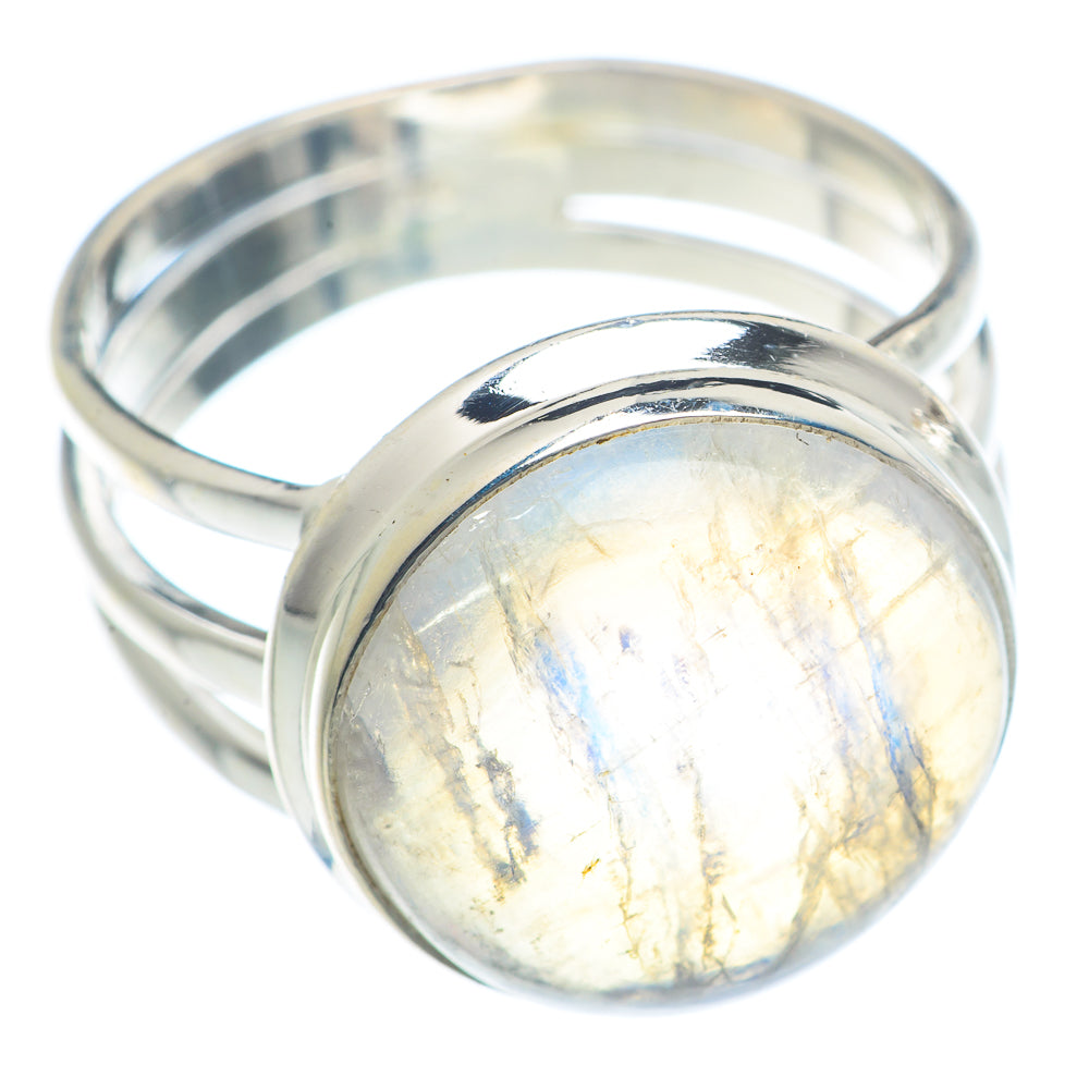 Rainbow Moonstone Rings handcrafted by Ana Silver Co - RING72549