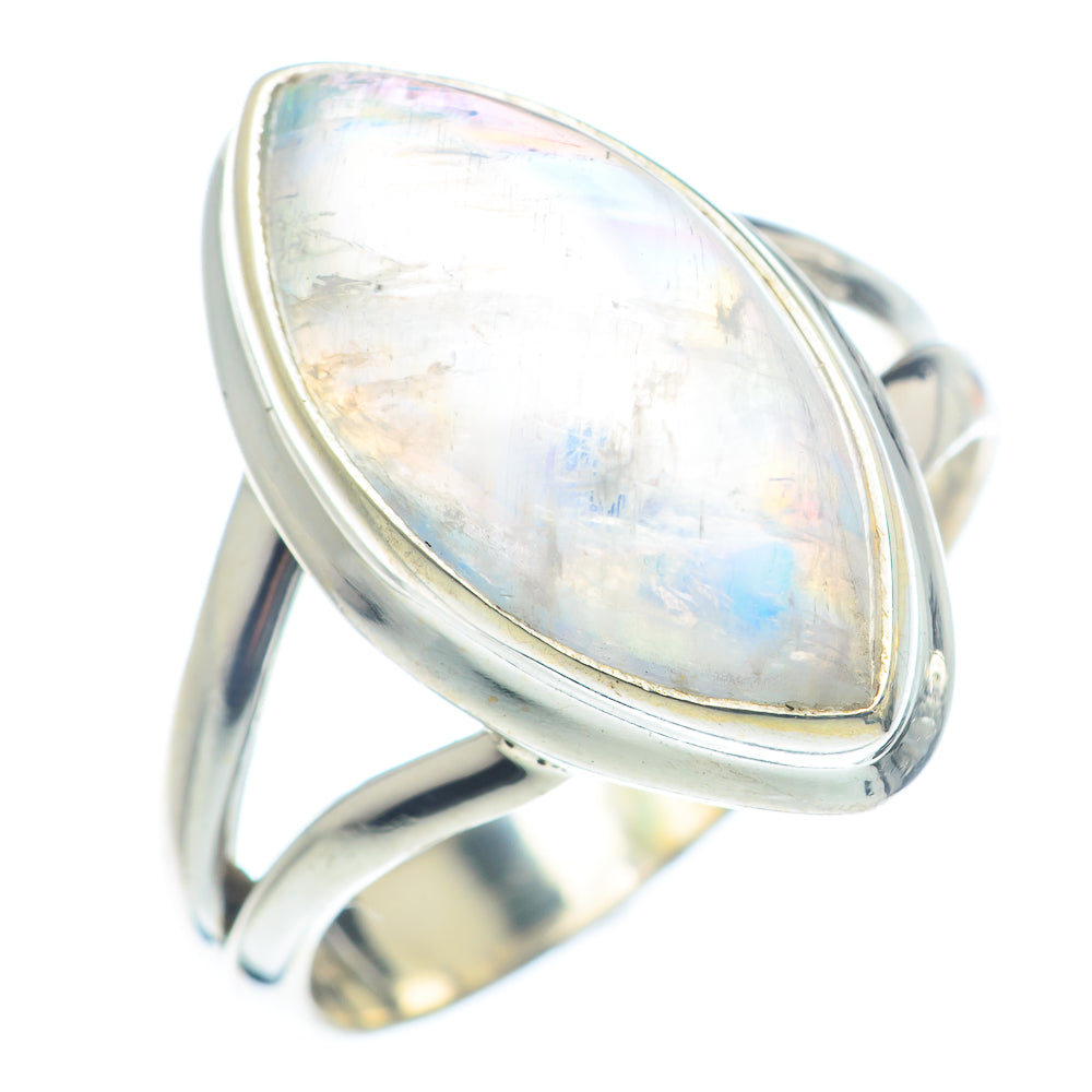 Rainbow Moonstone Rings handcrafted by Ana Silver Co - RING72588