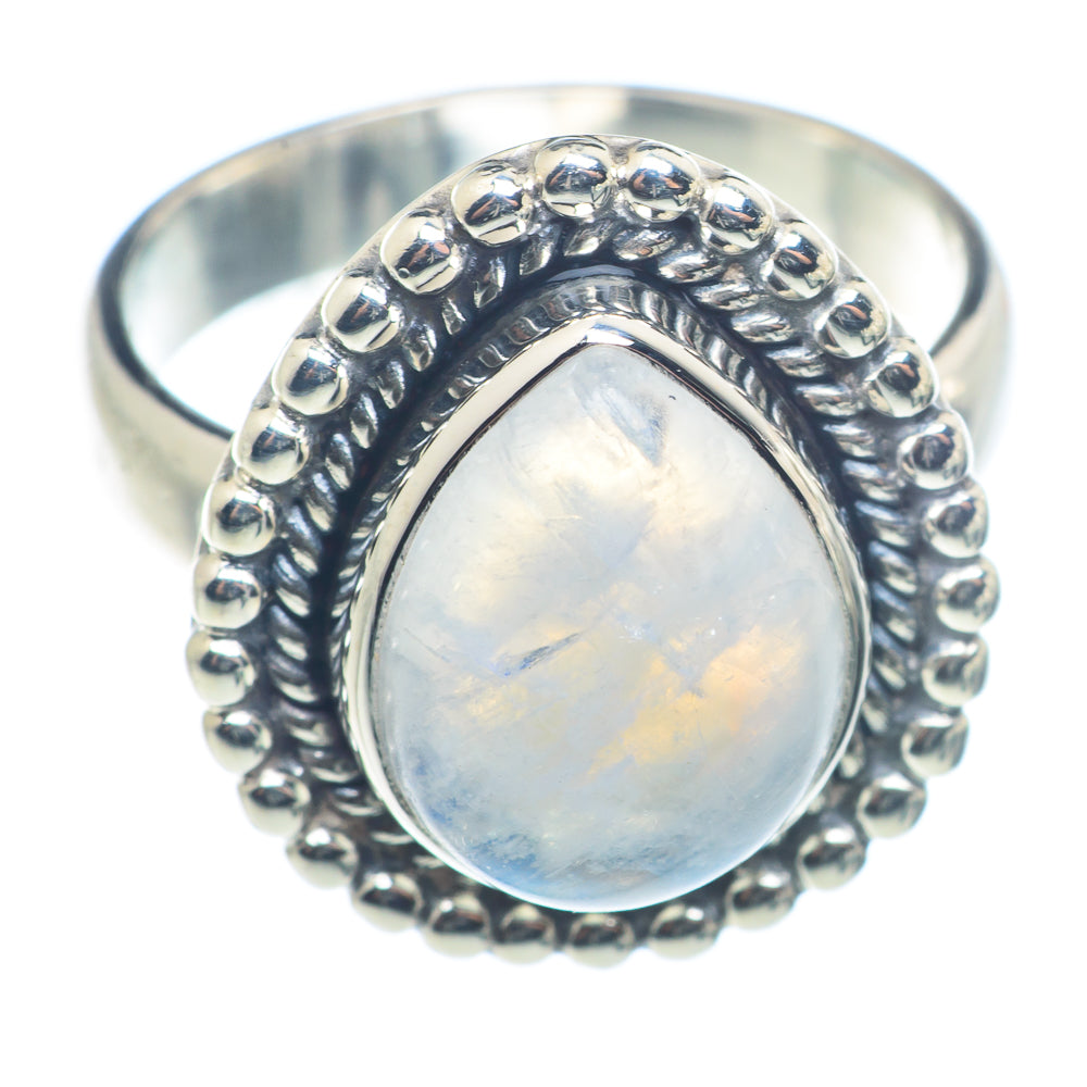 Rainbow Moonstone Rings handcrafted by Ana Silver Co - RING72589