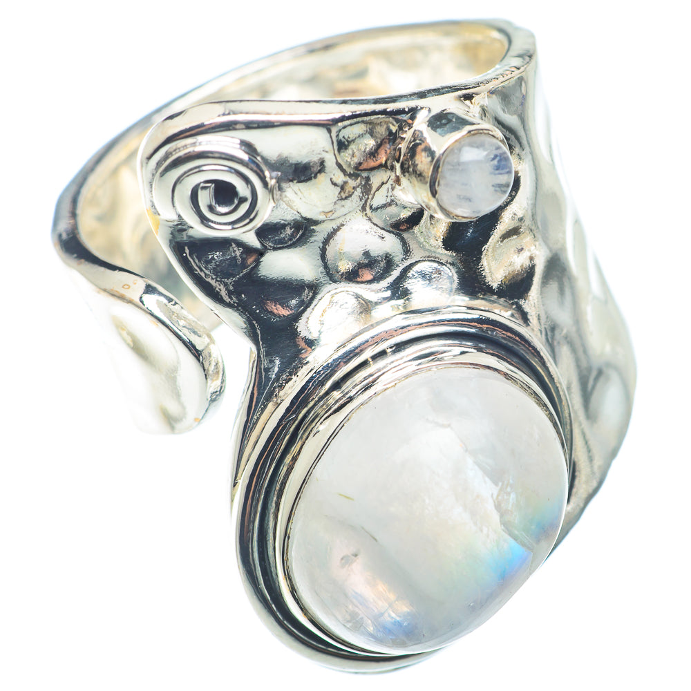 Rainbow Moonstone Rings handcrafted by Ana Silver Co - RING72665