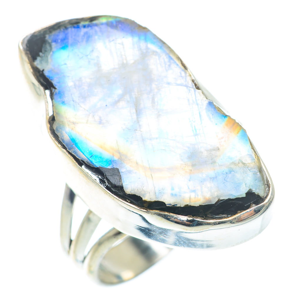 Rainbow Moonstone Rings handcrafted by Ana Silver Co - RING72800