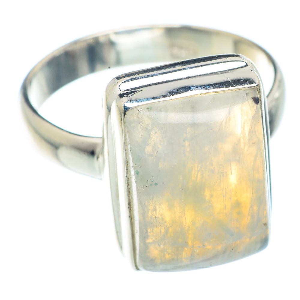 Rainbow Moonstone Rings handcrafted by Ana Silver Co - RING72833