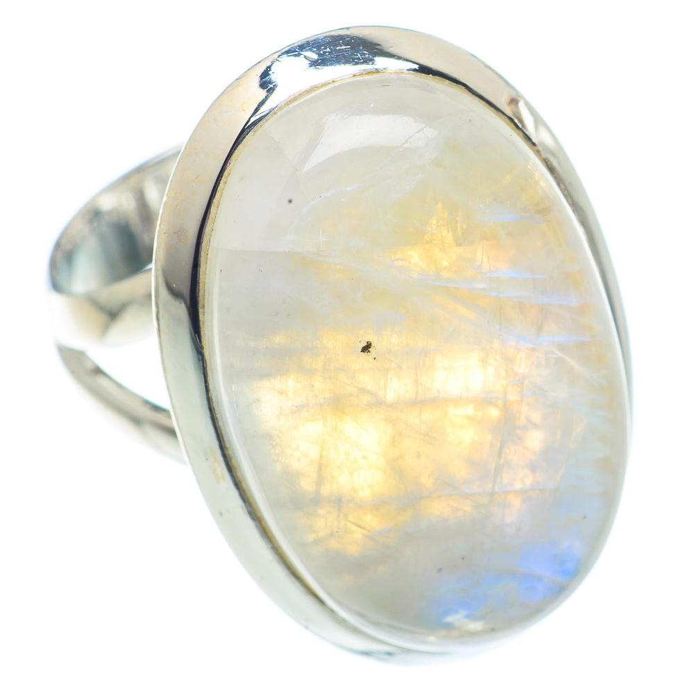 Rainbow Moonstone Rings handcrafted by Ana Silver Co - RING72881
