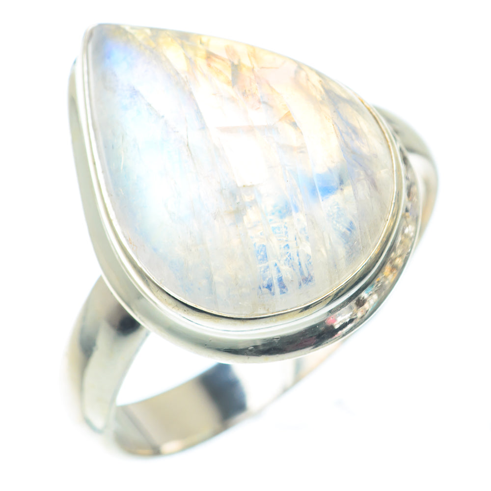 Rainbow Moonstone Rings handcrafted by Ana Silver Co - RING73039