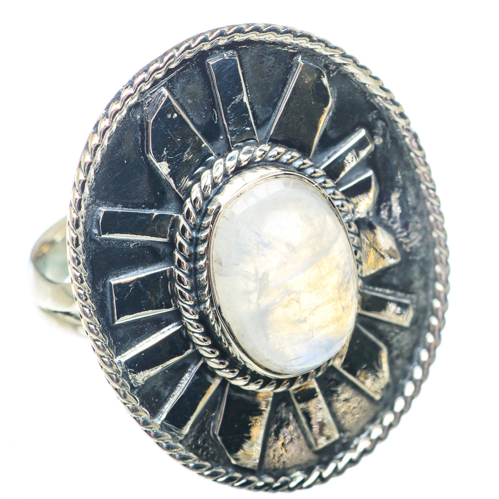 Rainbow Moonstone Rings handcrafted by Ana Silver Co - RING73124