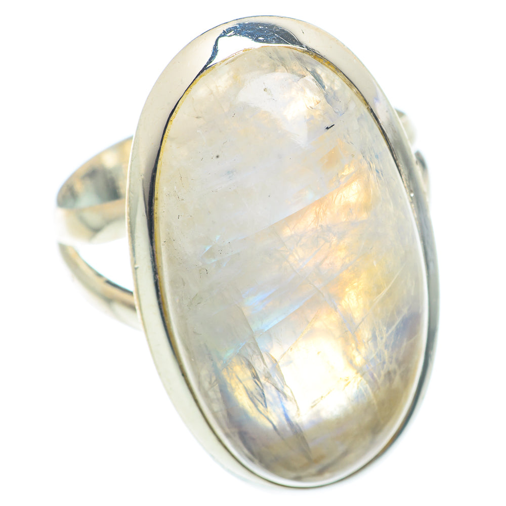 Rainbow Moonstone Rings handcrafted by Ana Silver Co - RING73129