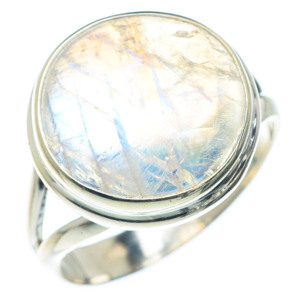 Rainbow Moonstone Rings handcrafted by Ana Silver Co - RING73220