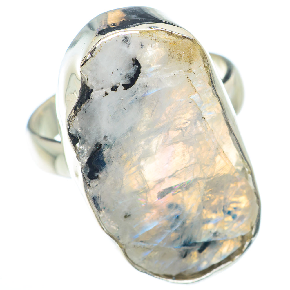 Rainbow Moonstone Rings handcrafted by Ana Silver Co - RING73370