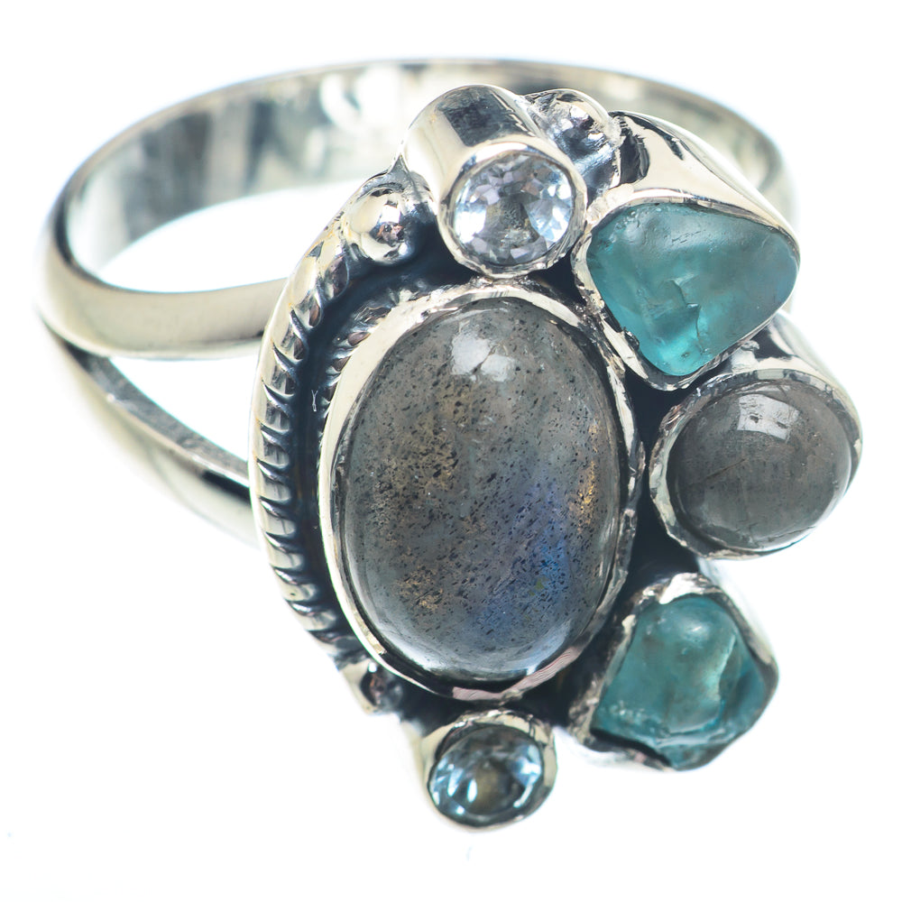 Labradorite, Aquamarine, Blue Topaz Rings handcrafted by Ana Silver Co - RING73529