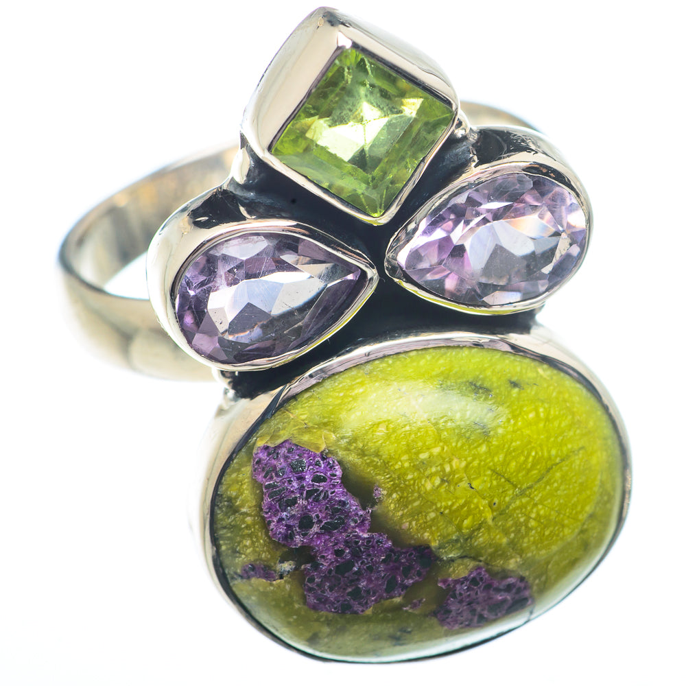 Atlantisite, Peridot, Amethyst Rings handcrafted by Ana Silver Co - RING73570