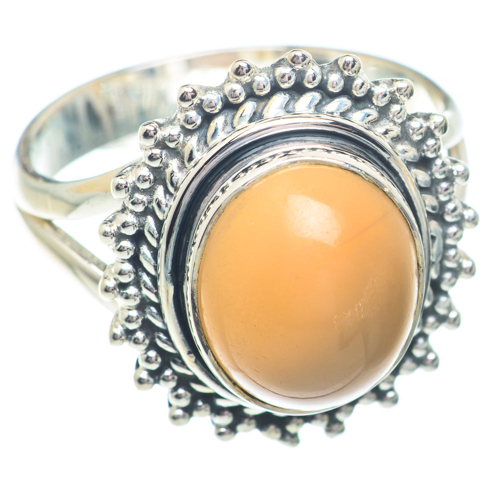 Peach Moonstone Rings handcrafted by Ana Silver Co - RING73681