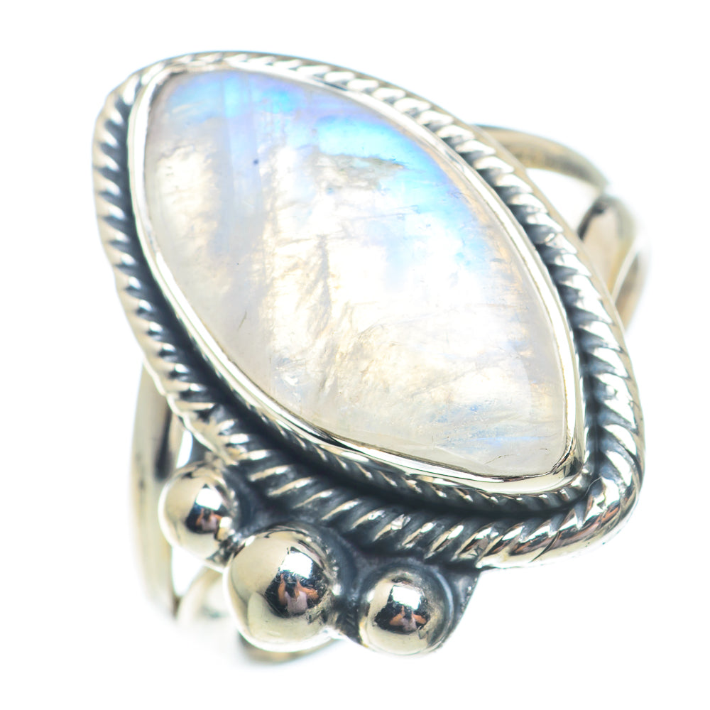 Rainbow Moonstone Rings handcrafted by Ana Silver Co - RING73694