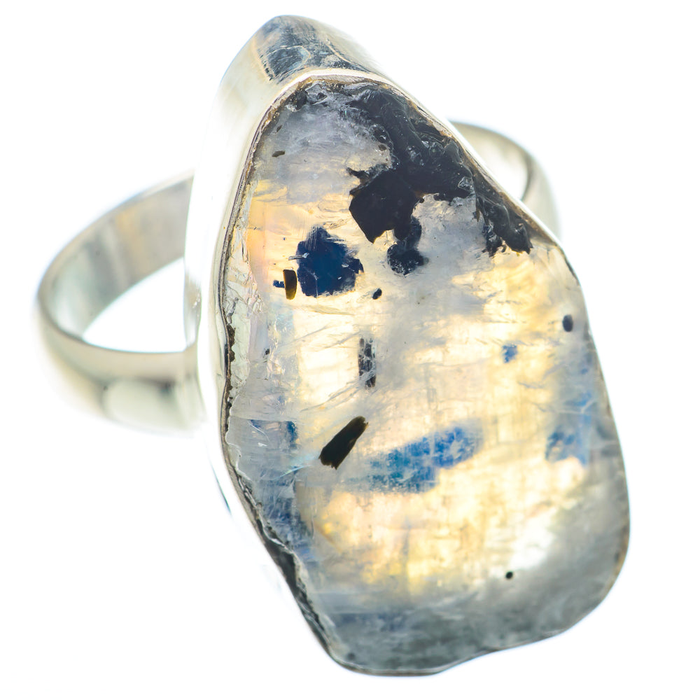 Rainbow Moonstone Rings handcrafted by Ana Silver Co - RING73696