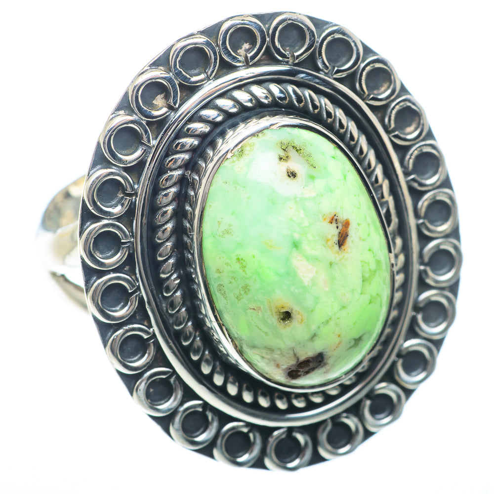 Lemon Chrysoprase Rings handcrafted by Ana Silver Co - RING73786 - Photo 2