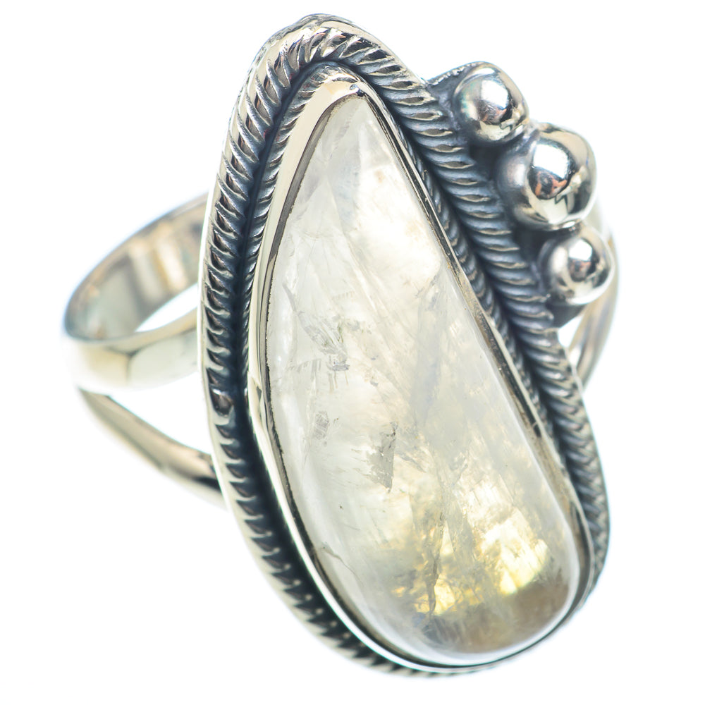 Rainbow Moonstone Rings handcrafted by Ana Silver Co - RING73850
