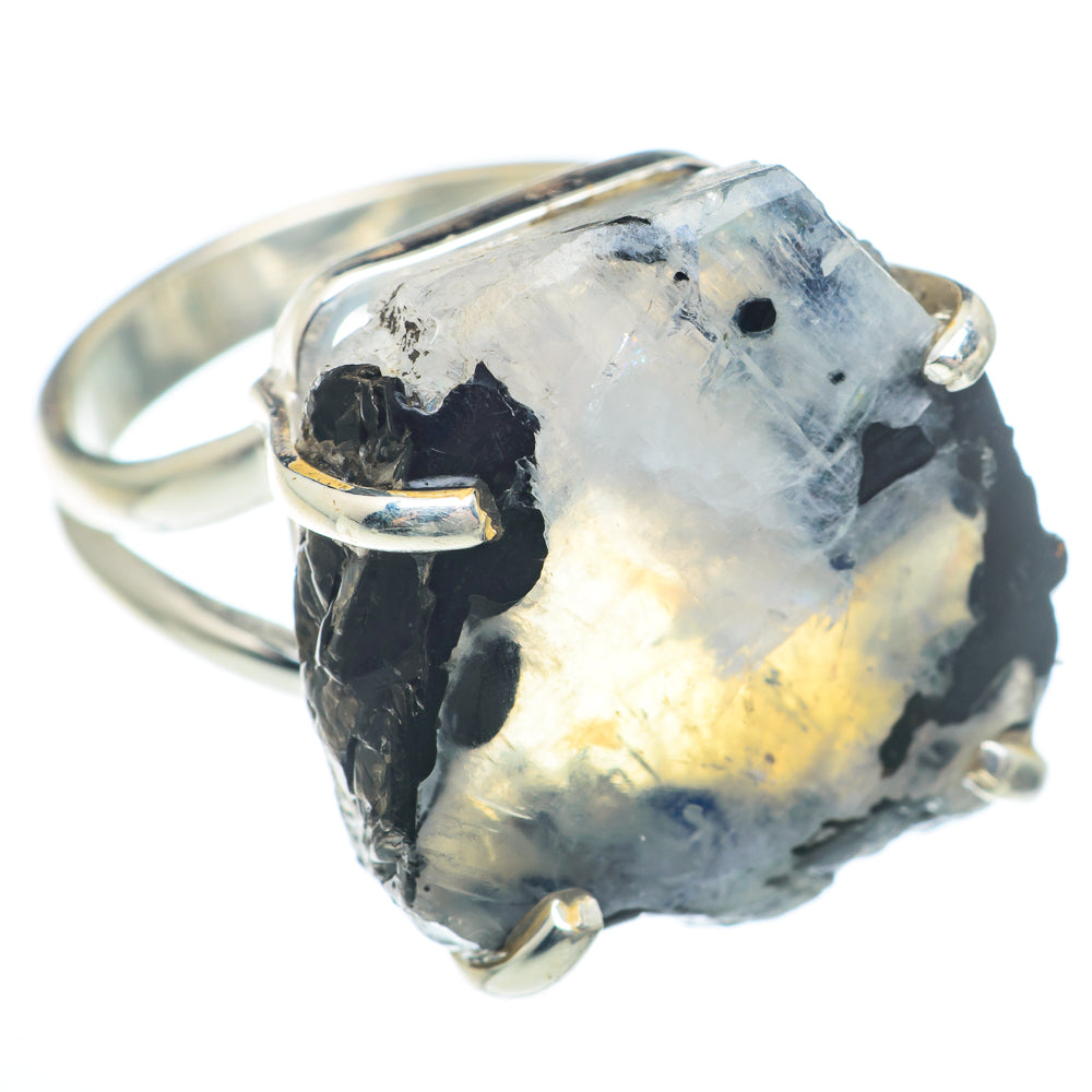 Rainbow Moonstone Rings handcrafted by Ana Silver Co - RING73891