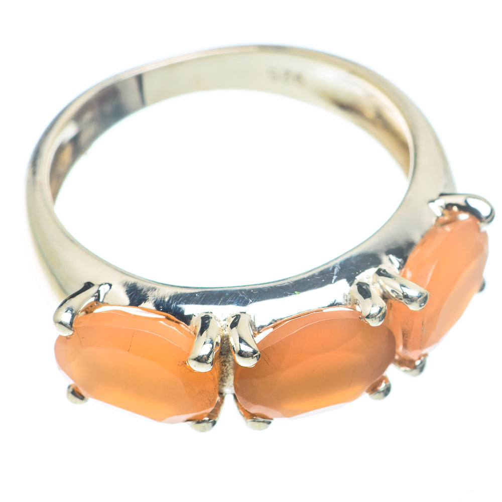 Peach Moonstone Rings handcrafted by Ana Silver Co - RING73953