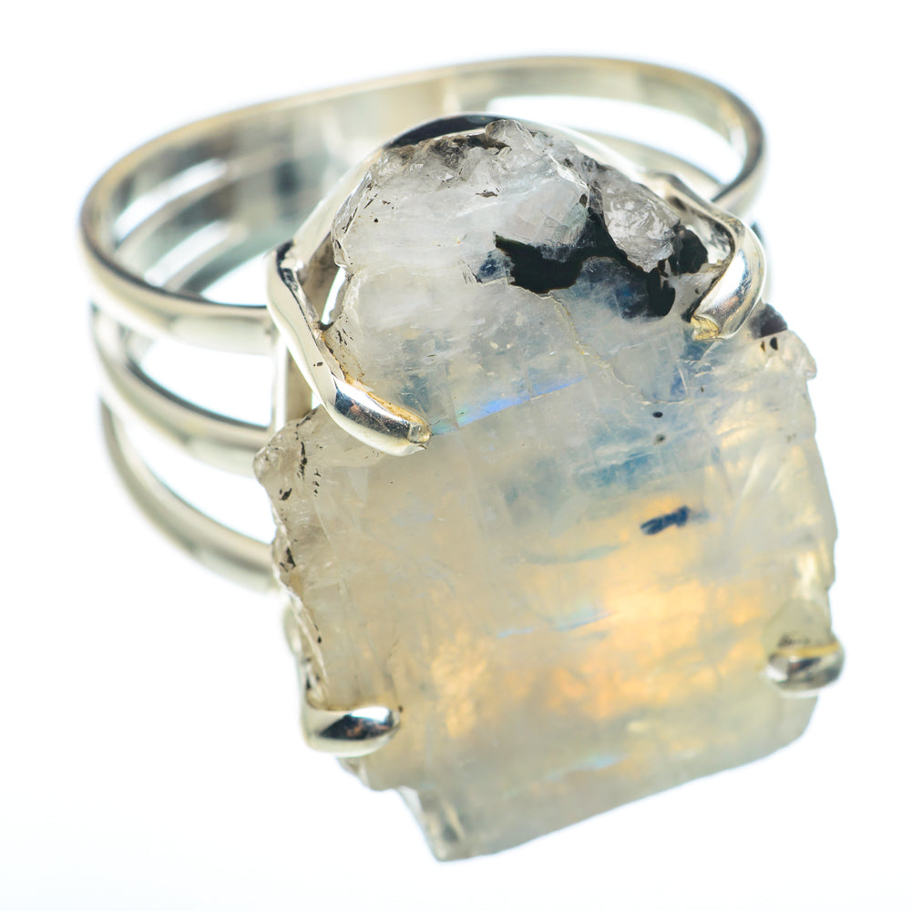 Rainbow Moonstone Rings handcrafted by Ana Silver Co - RING74396