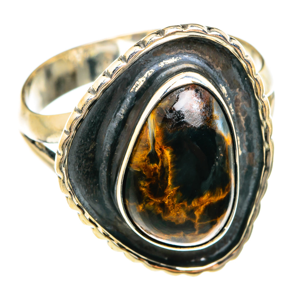 Golden Pietersite Rings handcrafted by Ana Silver Co - RING74515
