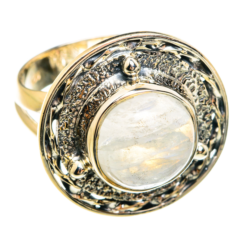 Rainbow Moonstone Rings handcrafted by Ana Silver Co - RING74637