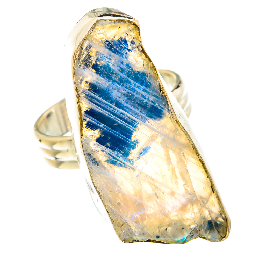 Rainbow Moonstone Rings handcrafted by Ana Silver Co - RING74675