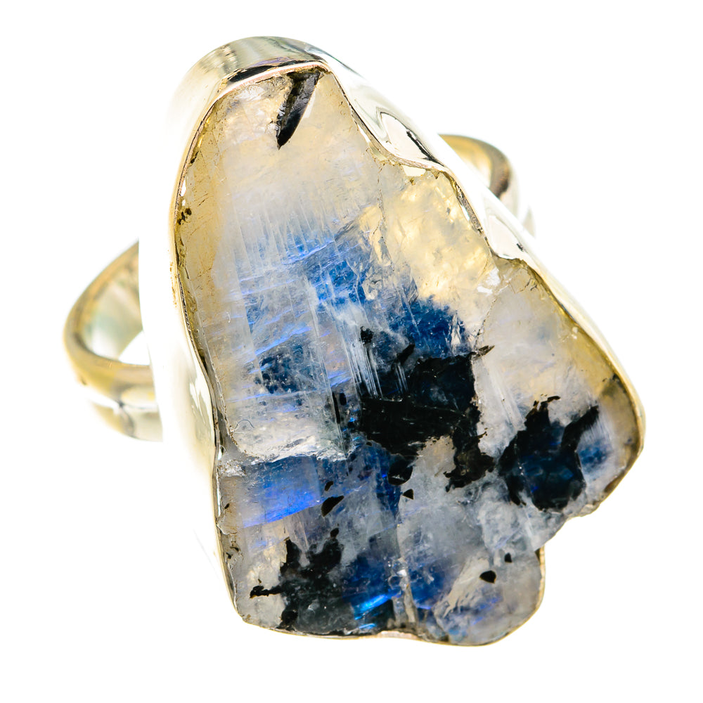 Rainbow Moonstone Rings handcrafted by Ana Silver Co - RING74708