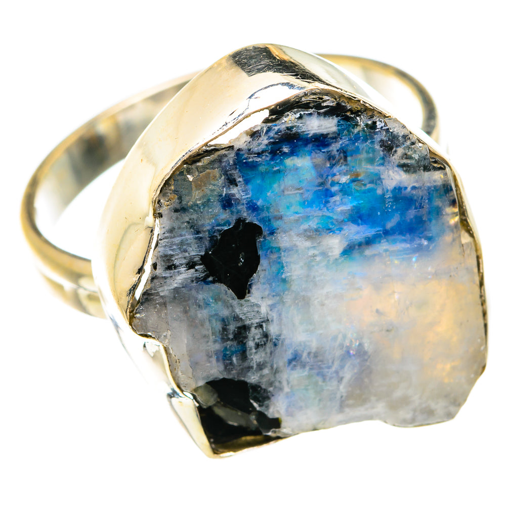 Rainbow Moonstone Rings handcrafted by Ana Silver Co - RING74890