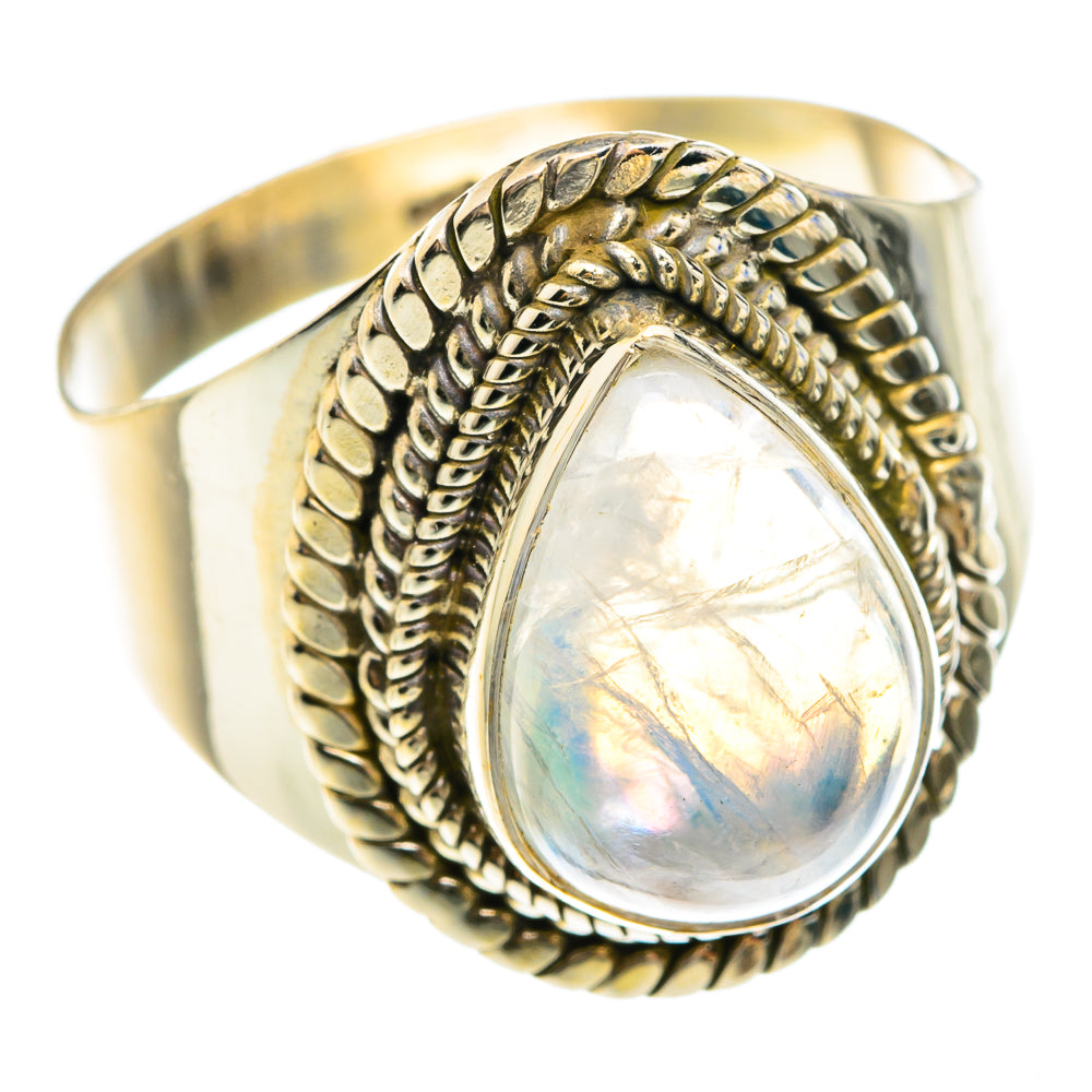 Rainbow Moonstone Rings handcrafted by Ana Silver Co - RING75242