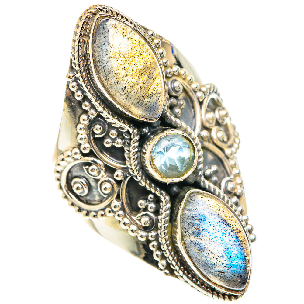 Labradorite Rings handcrafted by Ana Silver Co - RING75323