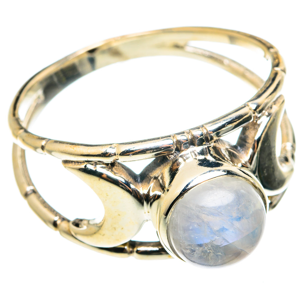 Rainbow Moonstone Rings handcrafted by Ana Silver Co - RING75391