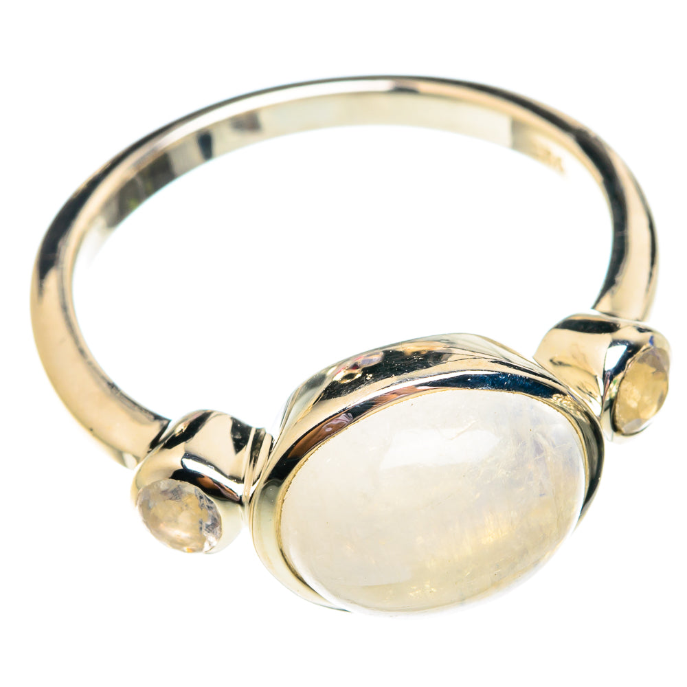 Rainbow Moonstone Rings handcrafted by Ana Silver Co - RING75673