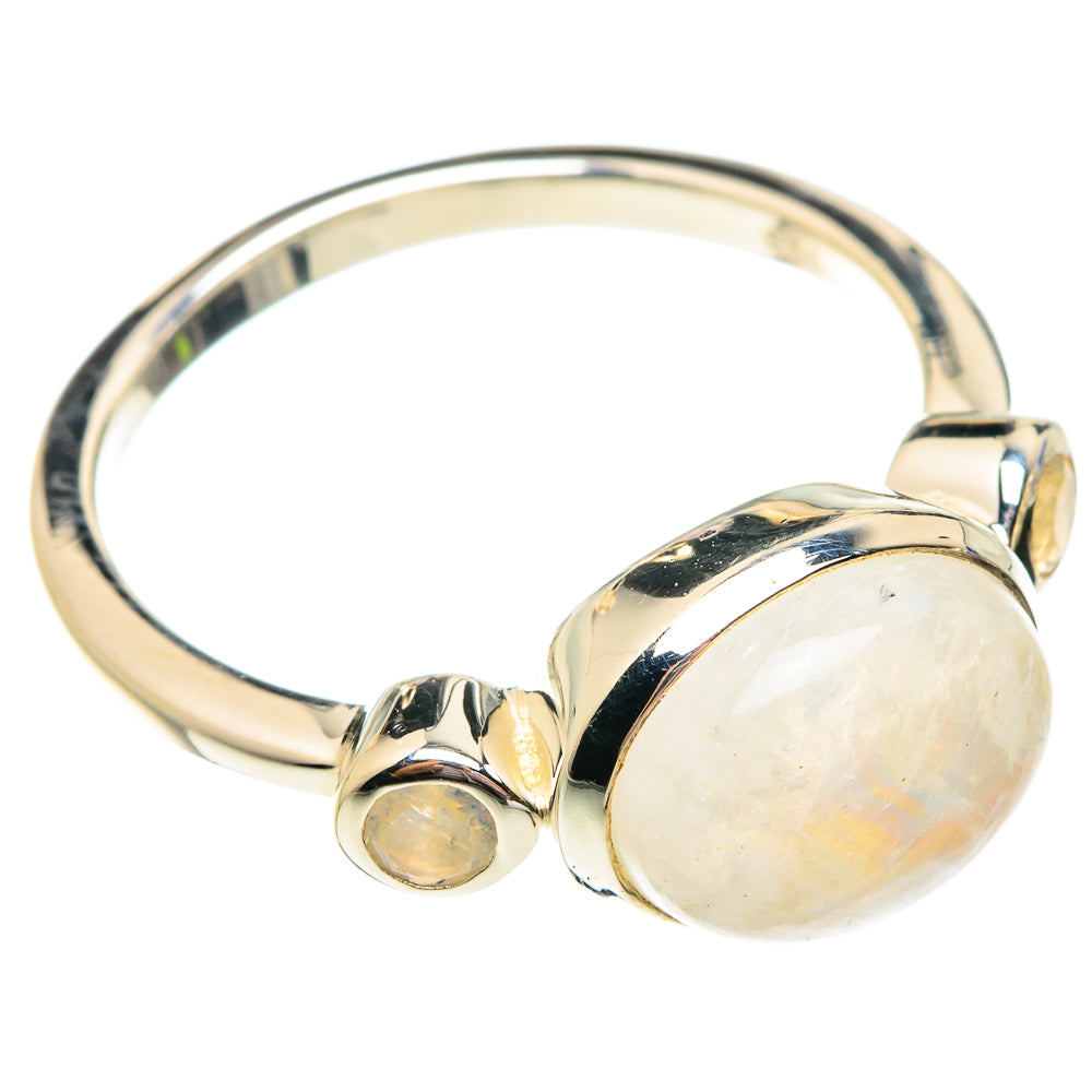 Rainbow Moonstone Rings handcrafted by Ana Silver Co - RING75697