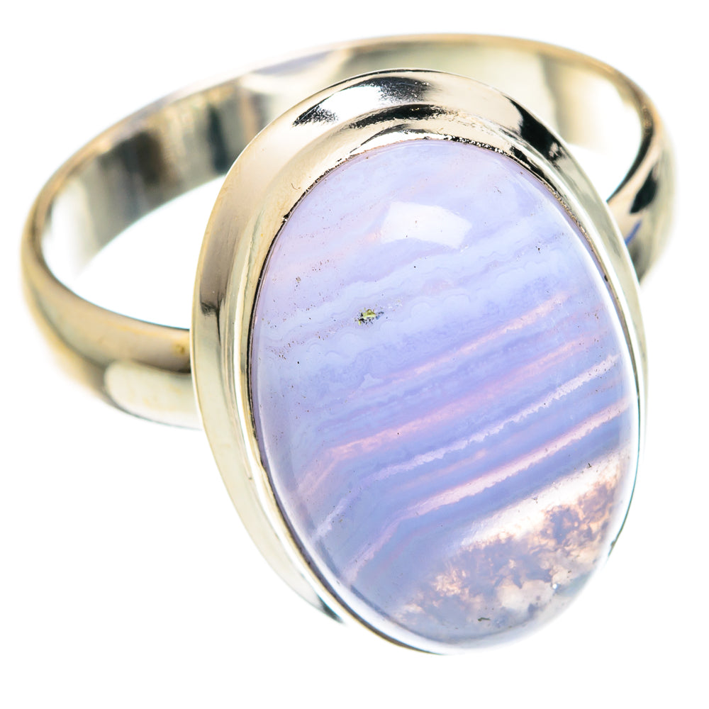 Blue Lace Agate Rings handcrafted by Ana Silver Co - RING75699