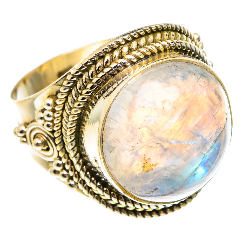 Rainbow Moonstone Rings handcrafted by Ana Silver Co - RING75767