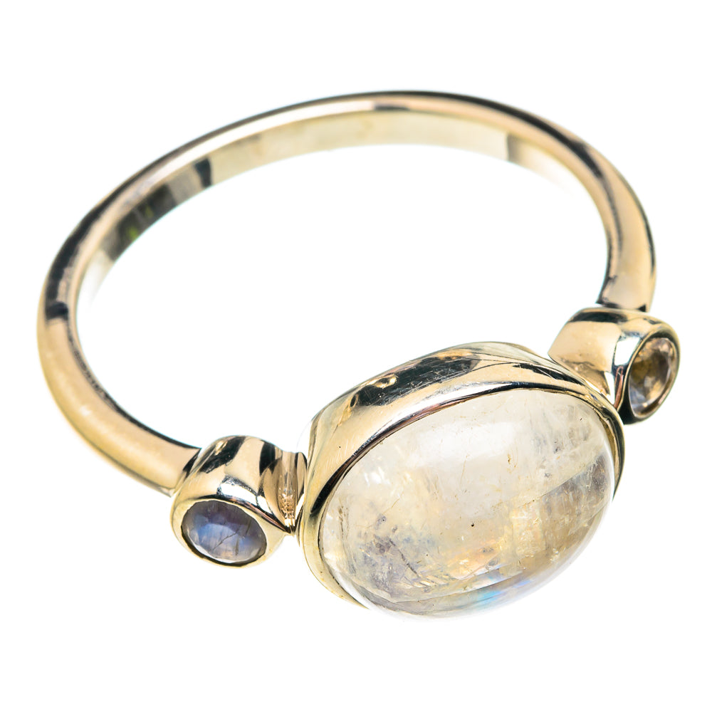Rainbow Moonstone Rings handcrafted by Ana Silver Co - RING75811