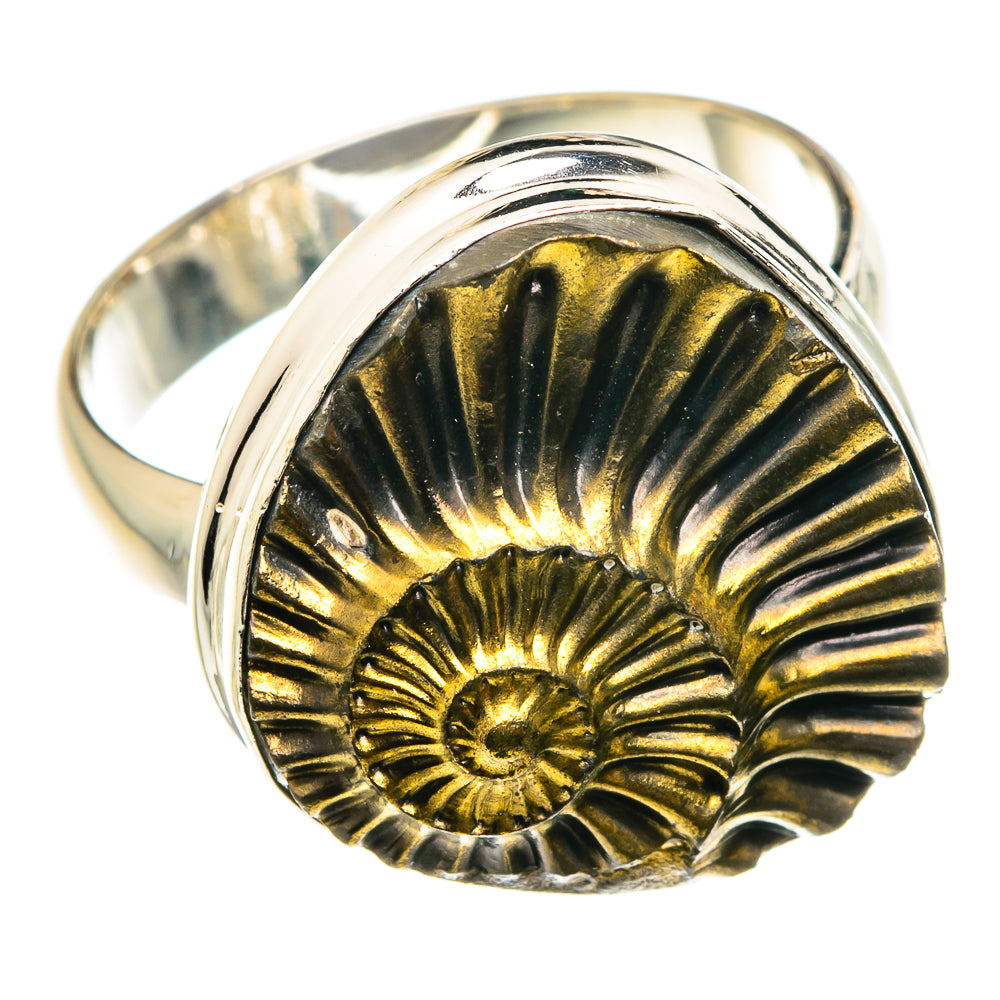 Pyrite Fossil Rings handcrafted by Ana Silver Co - RING76020