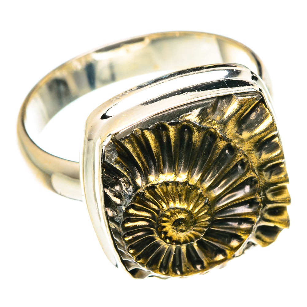 Pyrite Fossil Rings handcrafted by Ana Silver Co - RING76045