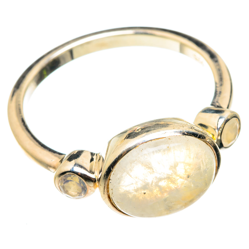Rainbow Moonstone Rings handcrafted by Ana Silver Co - RING76110