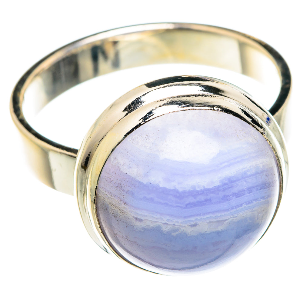 Blue Lace Agate Rings handcrafted by Ana Silver Co - RING76131