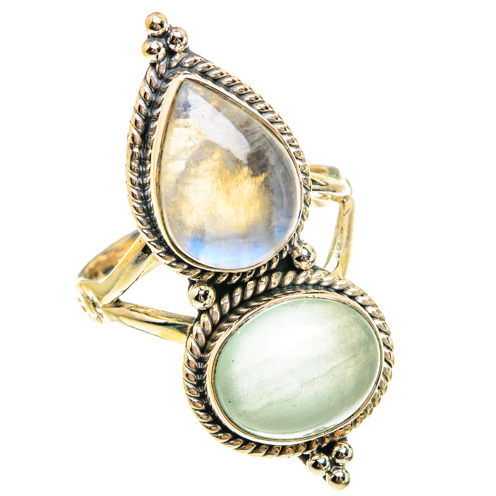 Rainbow Moonstone Rings handcrafted by Ana Silver Co - RING76268