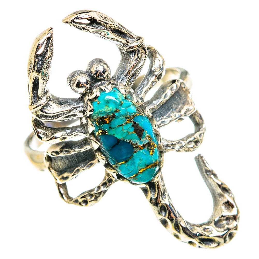Blue Composite Turquoise Rings handcrafted by Ana Silver Co - RING76509