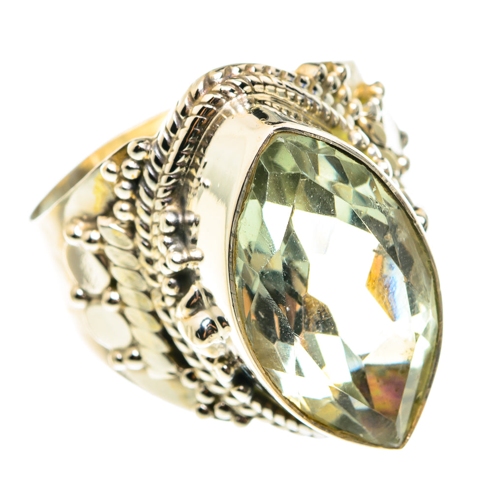 Green Amethyst Rings handcrafted by Ana Silver Co - RING76517