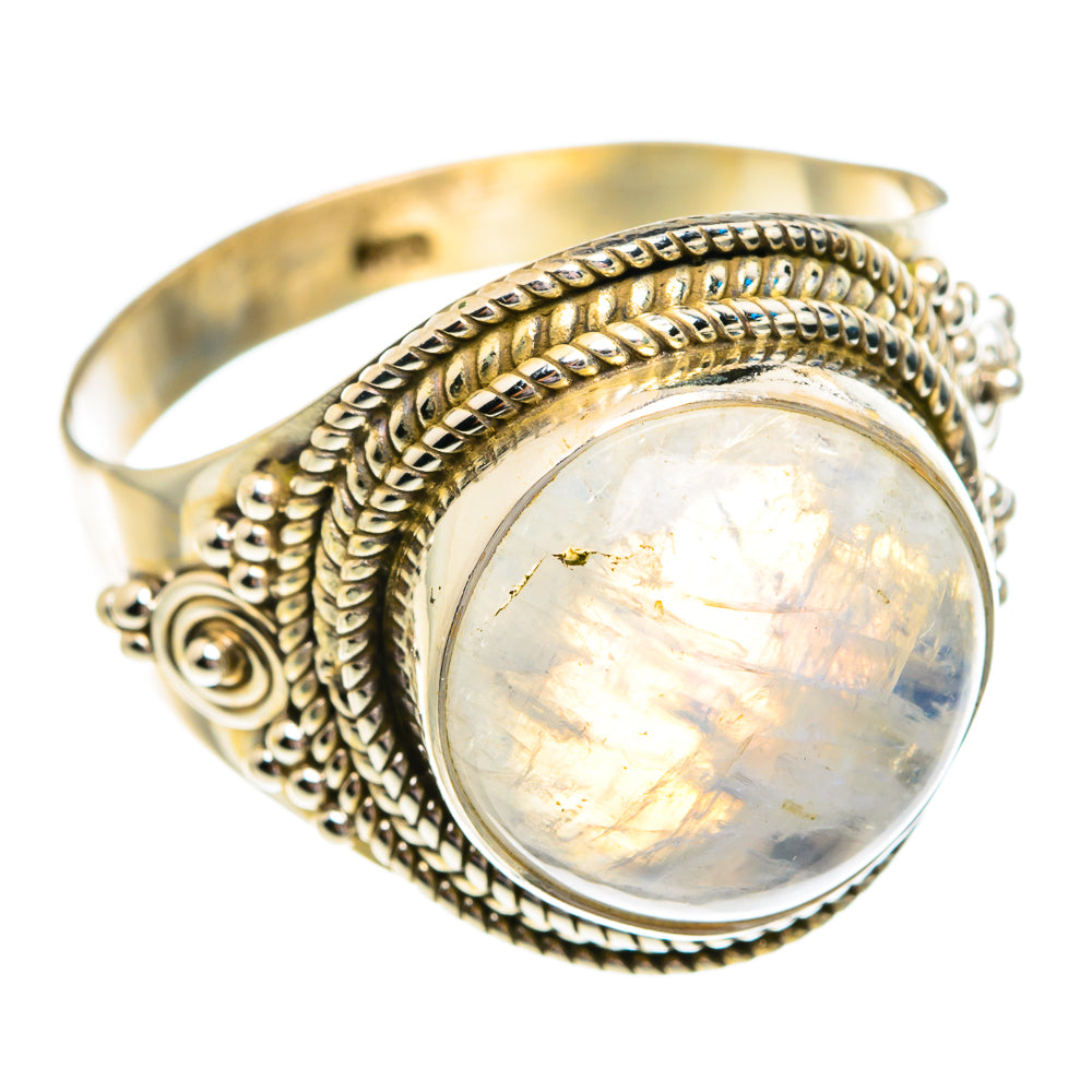 Rainbow Moonstone Rings handcrafted by Ana Silver Co - RING76696