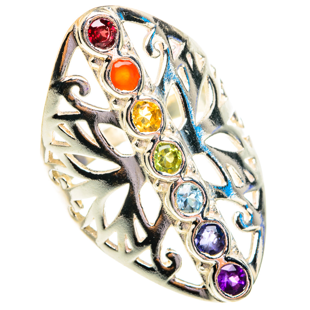 Multi-Stone Chakra Rings handcrafted by Ana Silver Co - RING76803