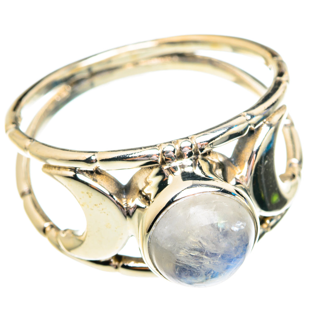 Rainbow Moonstone Rings handcrafted by Ana Silver Co - RING76881