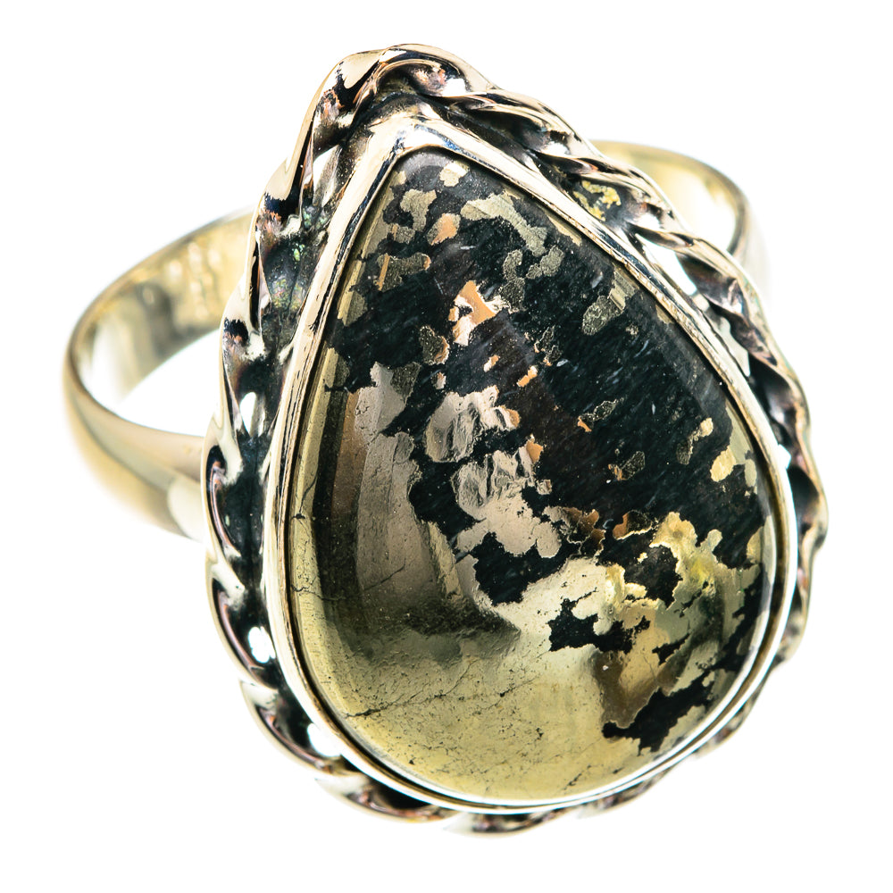 Pyrite in Magnetite (Healer's Gold) Rings handcrafted by Ana Silver Co - RING77133
