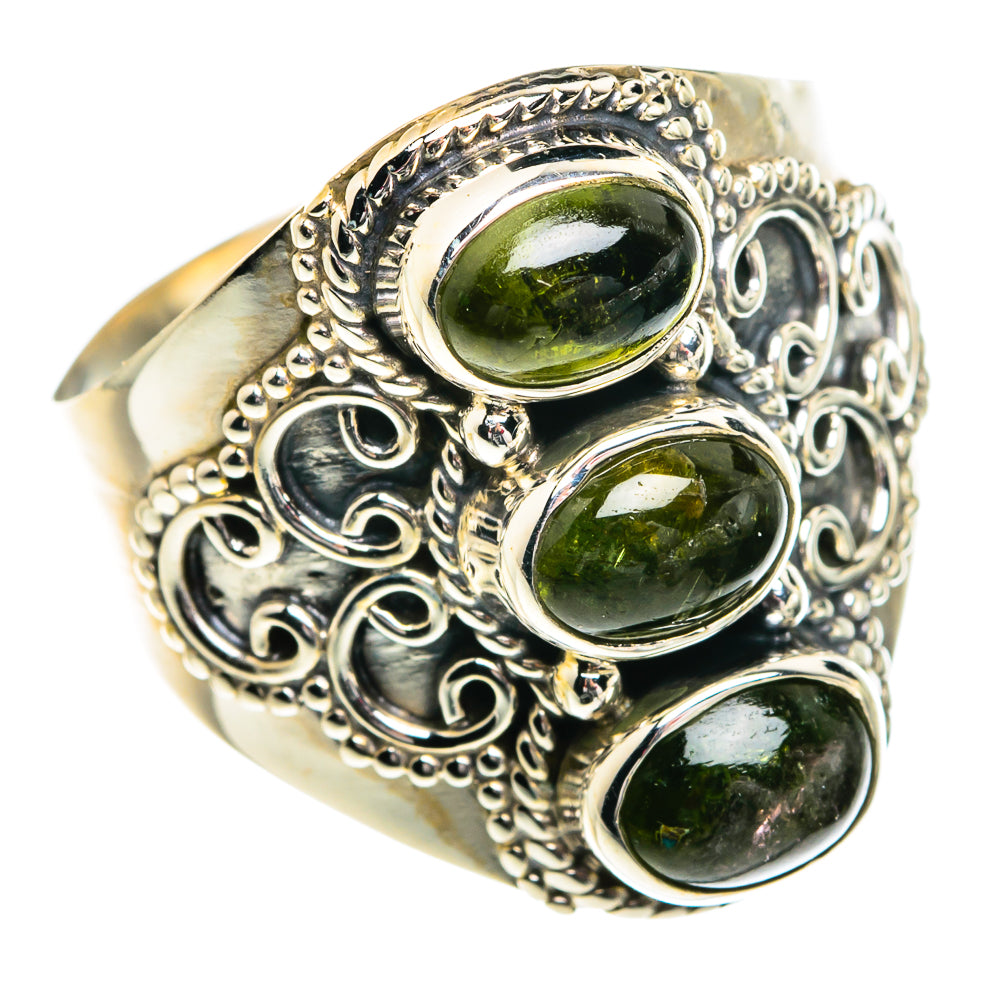 Green Tourmaline Rings handcrafted by Ana Silver Co - RING77452