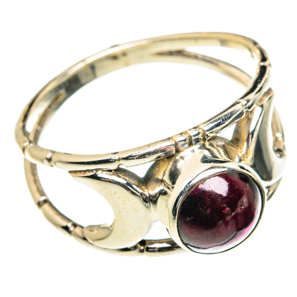 Sterling silver ring with oval garnet stone, sculpted gallery and polished band, size 10.75