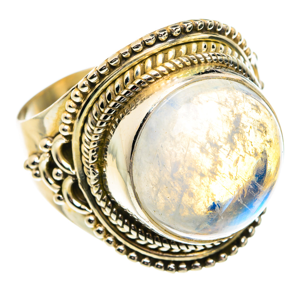 Rainbow Moonstone Rings handcrafted by Ana Silver Co - RING77472